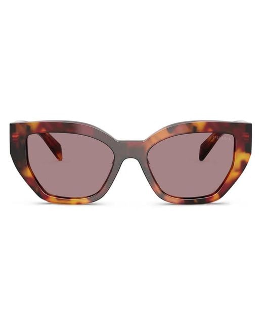 Prada Brown Tortoiseshell-Effect Cat-Eye Sunglasses