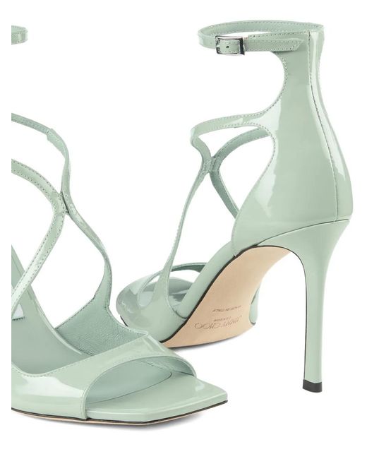 Jimmy Choo Metallic Azia Ankle-Strap Crossover Sandals