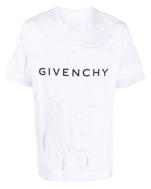 メンズ Givenchy ダメージ Tシャツ White