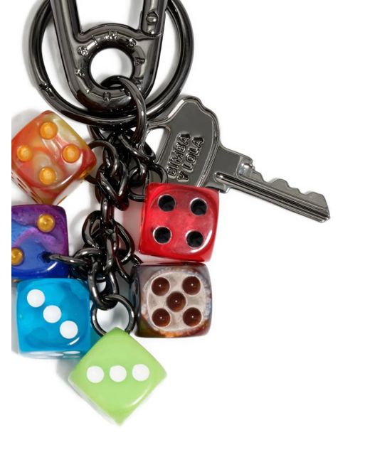 Bimba Y Lola White Dice-detail Keyring