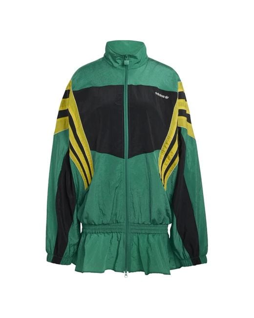 Adidas Green Striped Zip Jacket