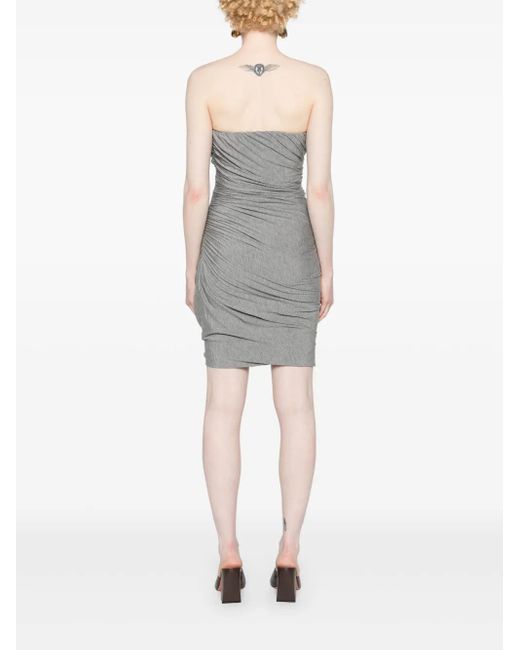 The Attico Gray Short Dress With Ruffles
