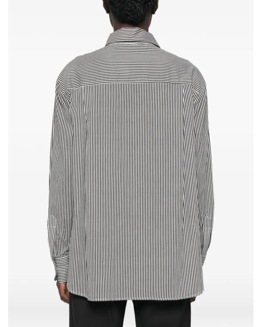 Frankie Shop Gray Peri Striped Button-Down Shirt