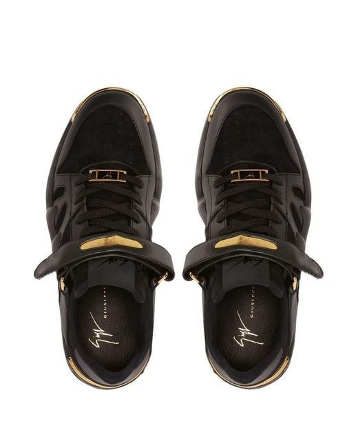 Giuseppe Zanotti Black Talon Touch-Strap Low-Top Sneakers