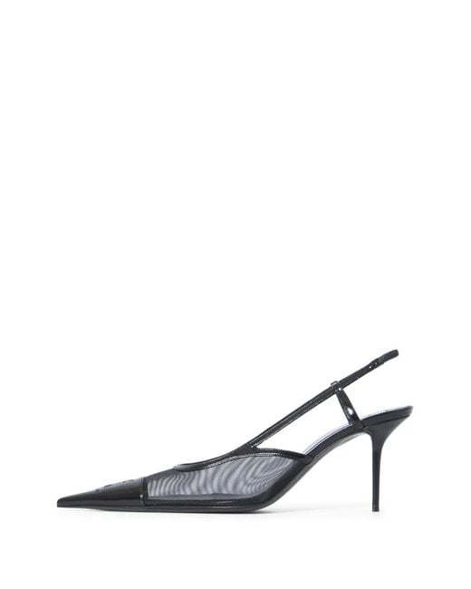 Saint Laurent White Renée Cassandre Slingback Pumps