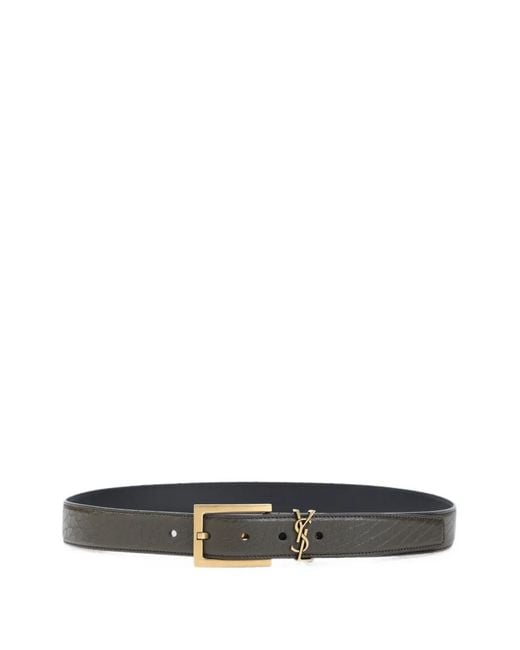 Saint Laurent White Cassandre Belt