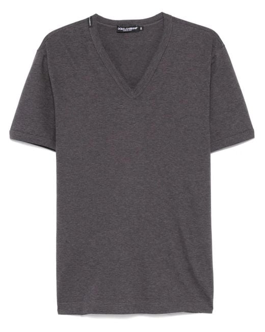 Dolce & Gabbana Gray Cotton T-Shirt for men