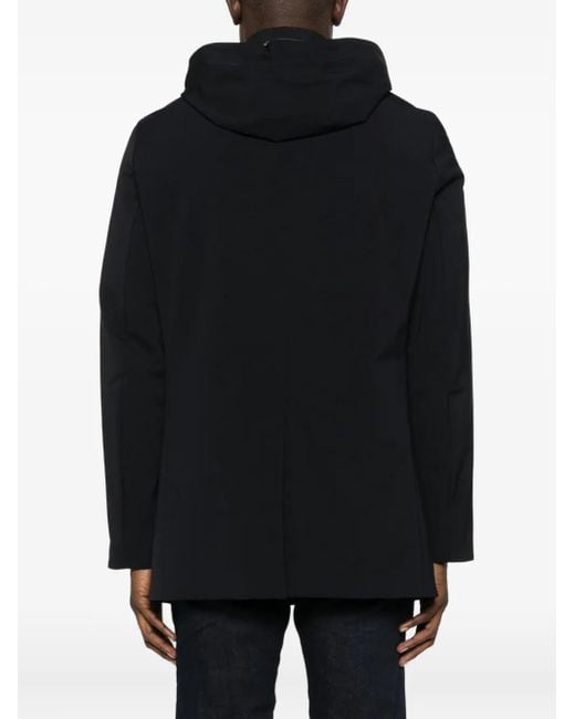 Montecore Black Hooded Buttoned Jacket for men