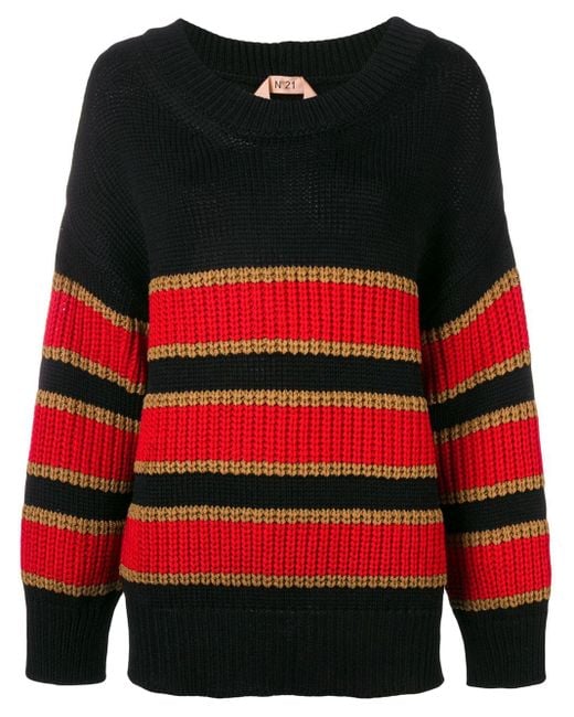 N°21 Red Oversized Striped Sweater