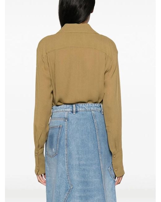 Tory Burch Blue Deconstructed Denim Skirt