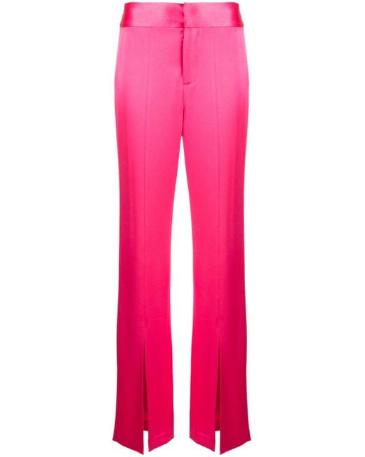 Alice + Olivia Pink Jody High-waist Split Trousers