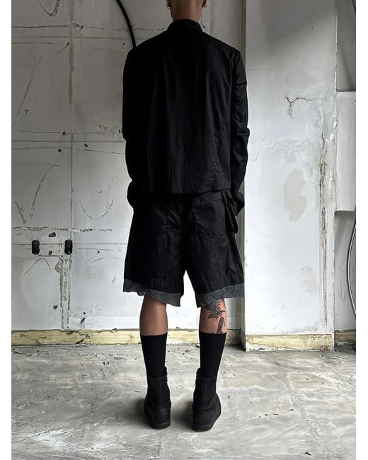 SAN263-1 Black Belted-Waist Cargo Shorts for men