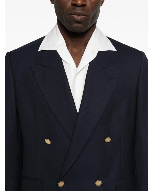 Lardini Blue Double-Breasted Button Jacket for men