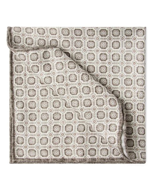 Brunello Cucinelli Einstecktuch Aus Seide in Metallic für Herren