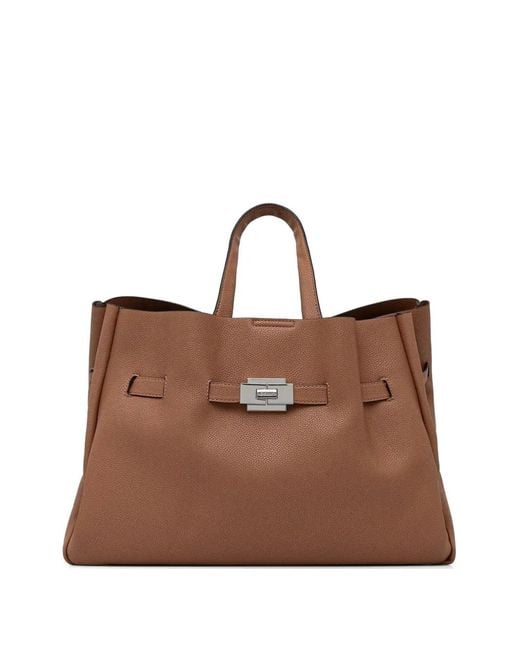 DKNY Brown Grained-Leather Tote Bag