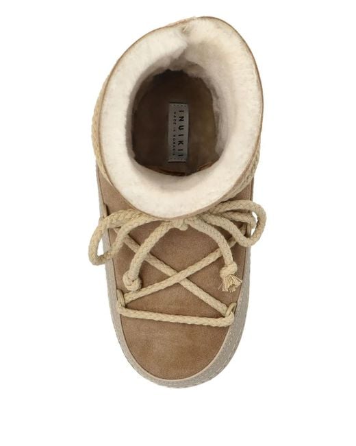 Inuikii Natural Leather Lace-Up Snow Boots
