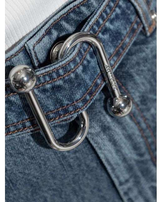 Sportmax Blue Wide-Leg Cotton Denim Jeans