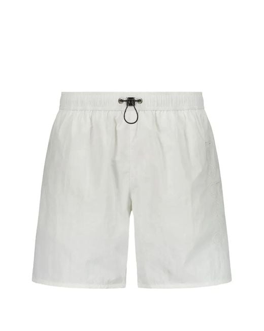 Iceberg White Logo-Print Drawstring Swim Shorts for men
