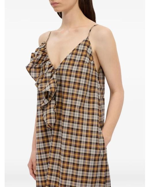 MSGM White Robe En Plaid