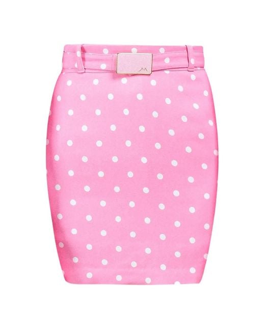 ROWEN ROSE Pink Polka-Dot Mini Skirt
