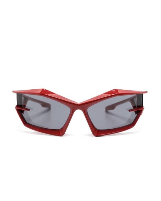 Givenchy Red Giv Cut Shield-frame Sunglasses