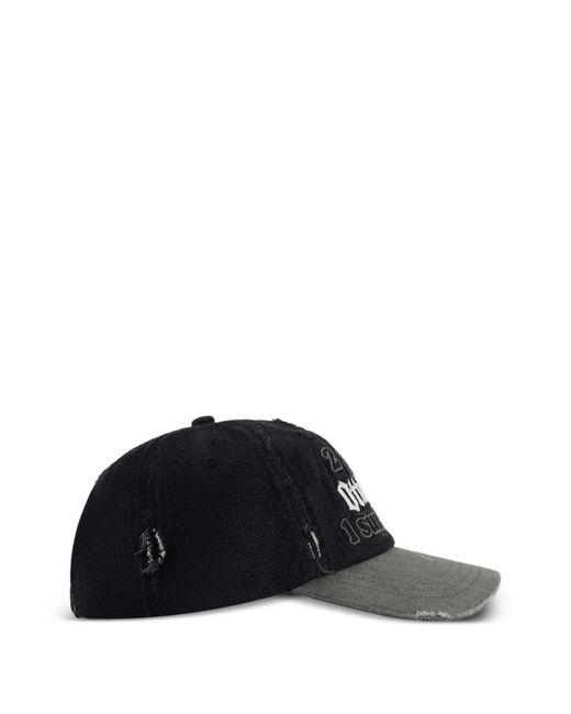 OTTOLINGER Black Distressed Slogan-Print Baseball Cap