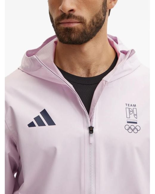 メンズ Adidas フーデッドネック ジャケット Purple