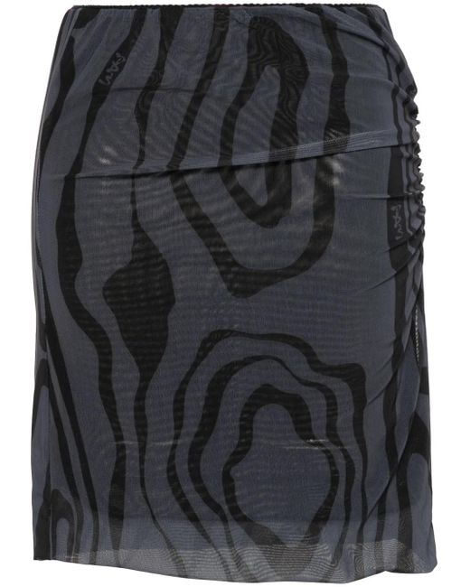 Perks And Mini Gesmockte Rok Met Print in het Black