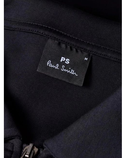 Paul Smith Blue Zip-Up Collared Sweater for men