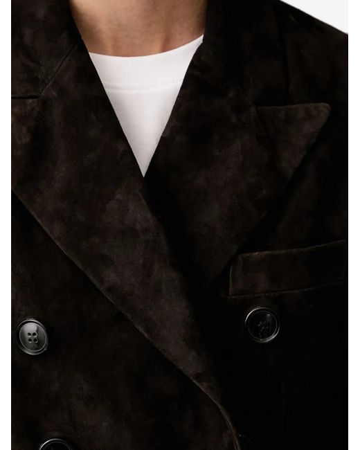 Joop! Black Double-Breasted Suede Jacket