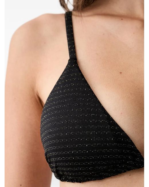 Emporio Armani Black Lycra And Lurex Bikini With Padded Triangle Bra