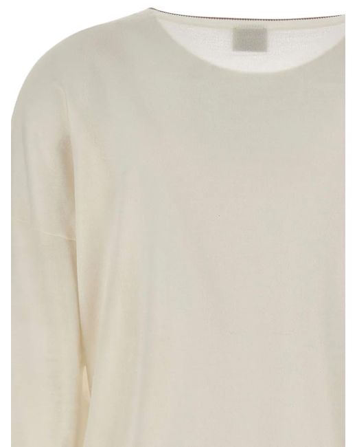 Maglione Con Scollo A V di Eleventy in White