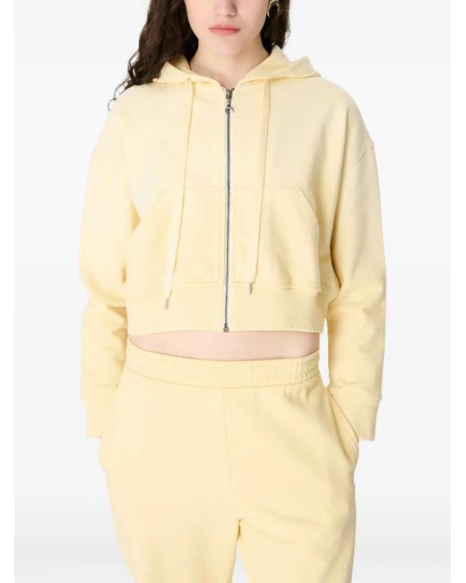 MARINE SERRE Natural Moon Fleece Zip-Up Hoodie