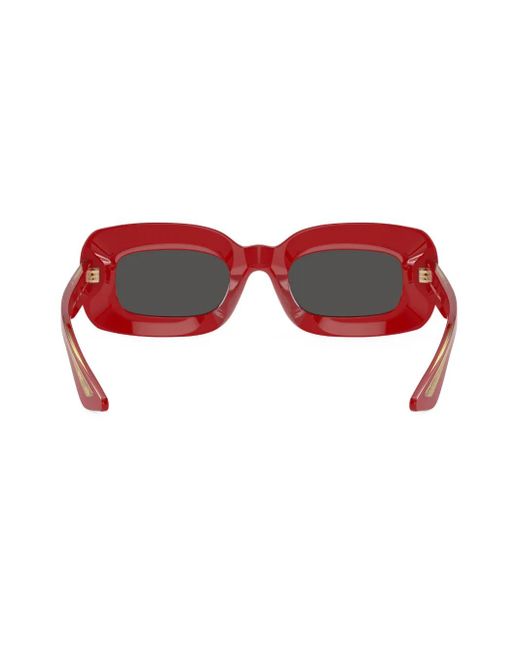 Oliver Peoples Red 1966C Rectangle-Frame Sunglasses