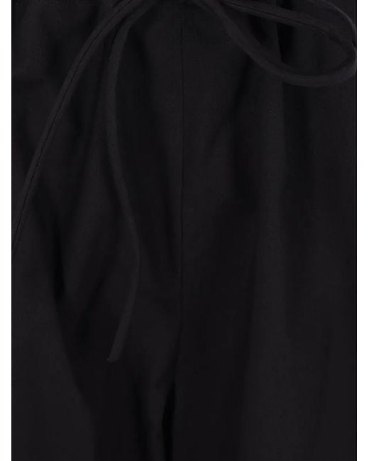 The Row Black Delano Drawstring Trousers