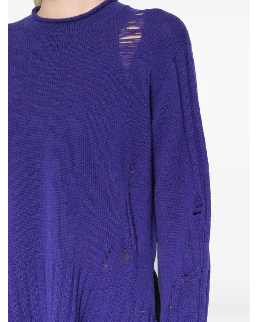 SIMONA CORSELLINI Blue Drop-Stitched Jumper