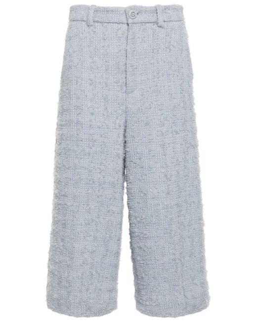 Gucci Blue Tweed Cropped Trousers