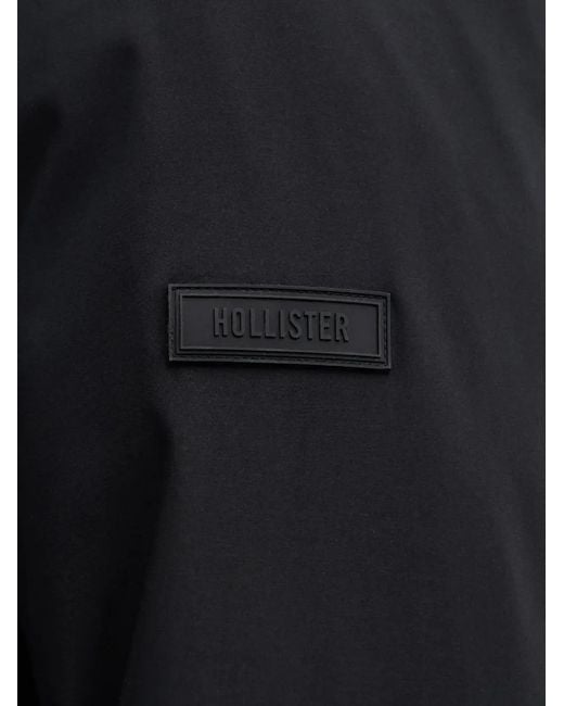 Hollister Black Hooded Pocket Jacket for men