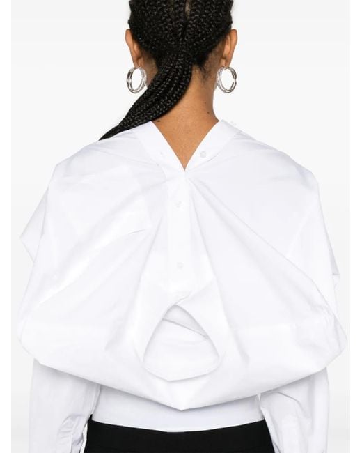 ALAINPAUL White Stretch-Cotton Poplin Button-Down Shirt