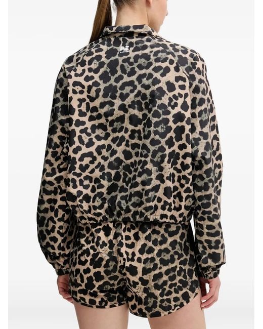 P.E Nation Black Leopard-Print Jacket