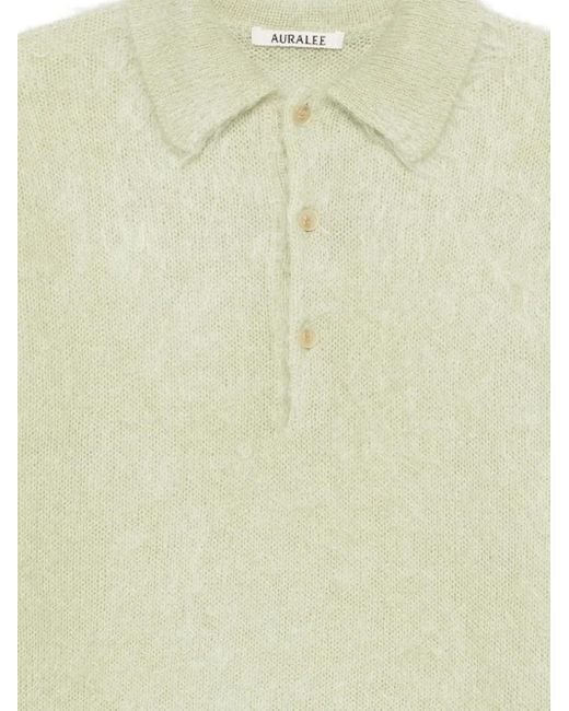 Auralee White Button-Up Sweater for men