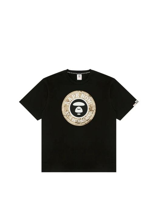 Aape By A Bathing Ape Black Graphic-Print T-Shirt for men