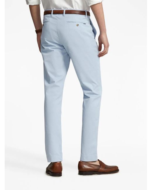 Polo Ralph Lauren Blue Logo-Tag Cotton Trousers for men