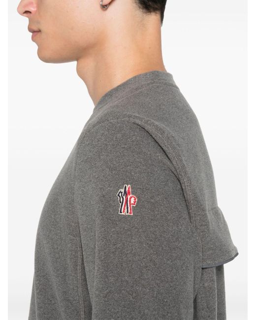 Moncler Gray Logo-Patch Sweatshirt for men