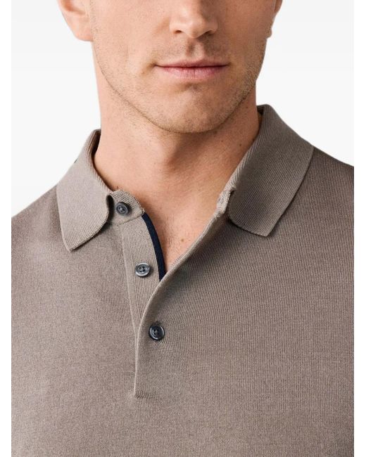 Hackett Gray Polo En Maille À Manches Courtes for men