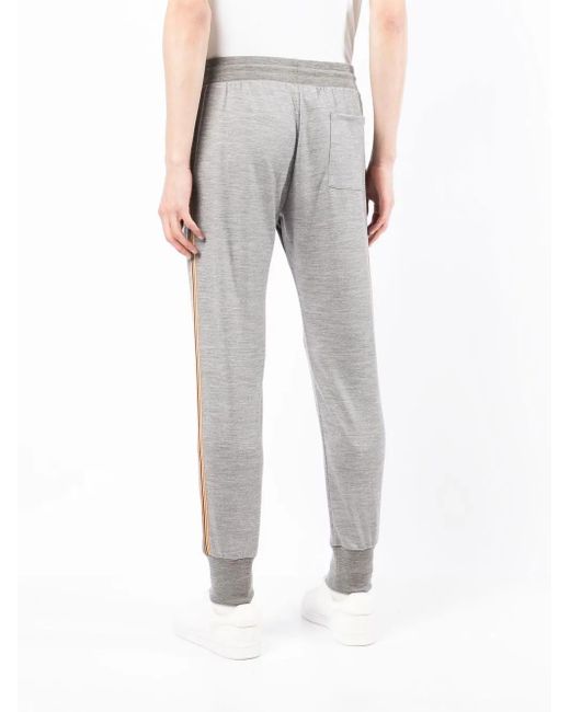Paul Smith Gray Side-Stripe Tapered Track Pants for men