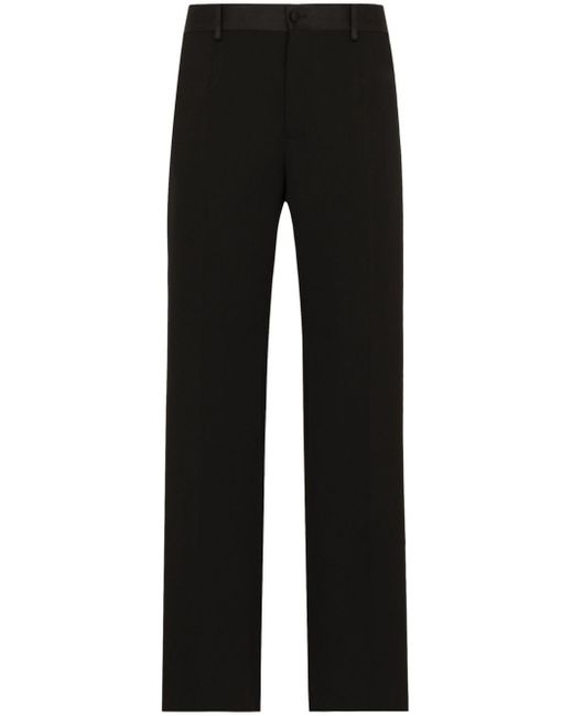 Dolce & Gabbana Black Wide-leg Tuxedo Trousers for men