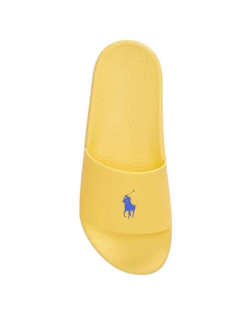 Polo Ralph Lauren Yellow Polo Pony Slides