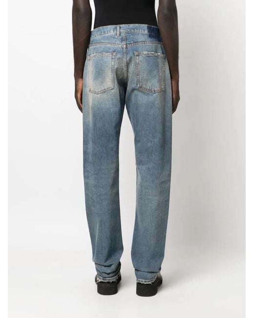 Maison Margiela Blue Low Rise Straight Jeans for men