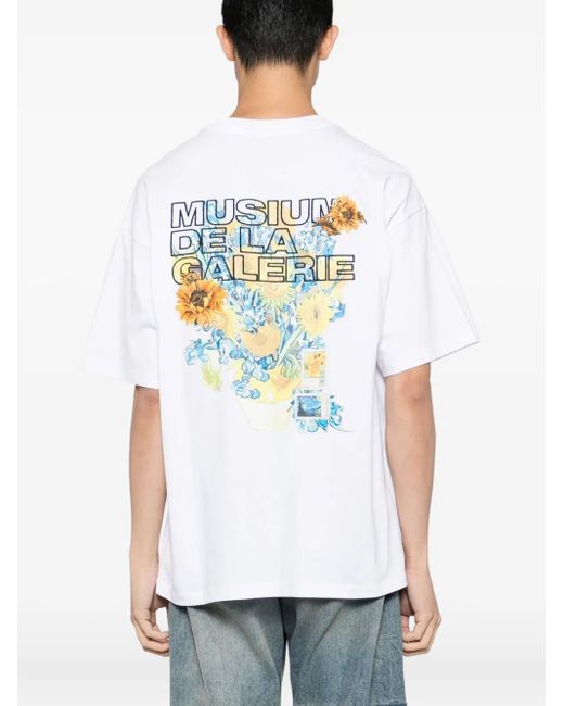 Musium Div. White Logo-Print T-Shirt for men